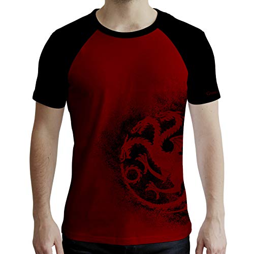 ABYstyle Game of Thrones Targaryen T-Shirt für Herren, Rot und Schwarz, XL