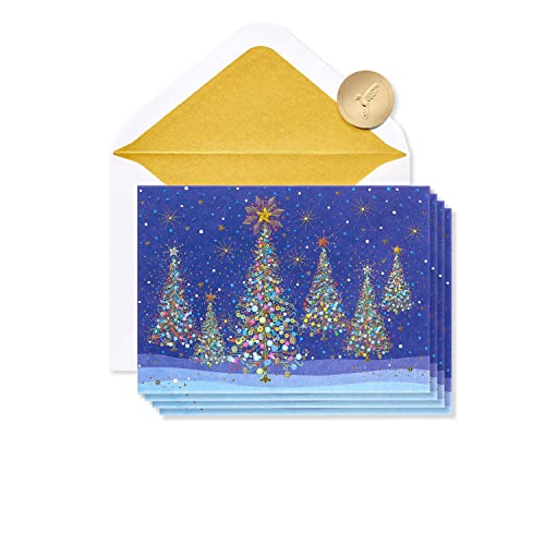 Papyrus Weihnachtskarten mit Umschlägen, entworfen von House of Turnowsky, magische Reihe der Weihnachtsbäume (14 Stück)