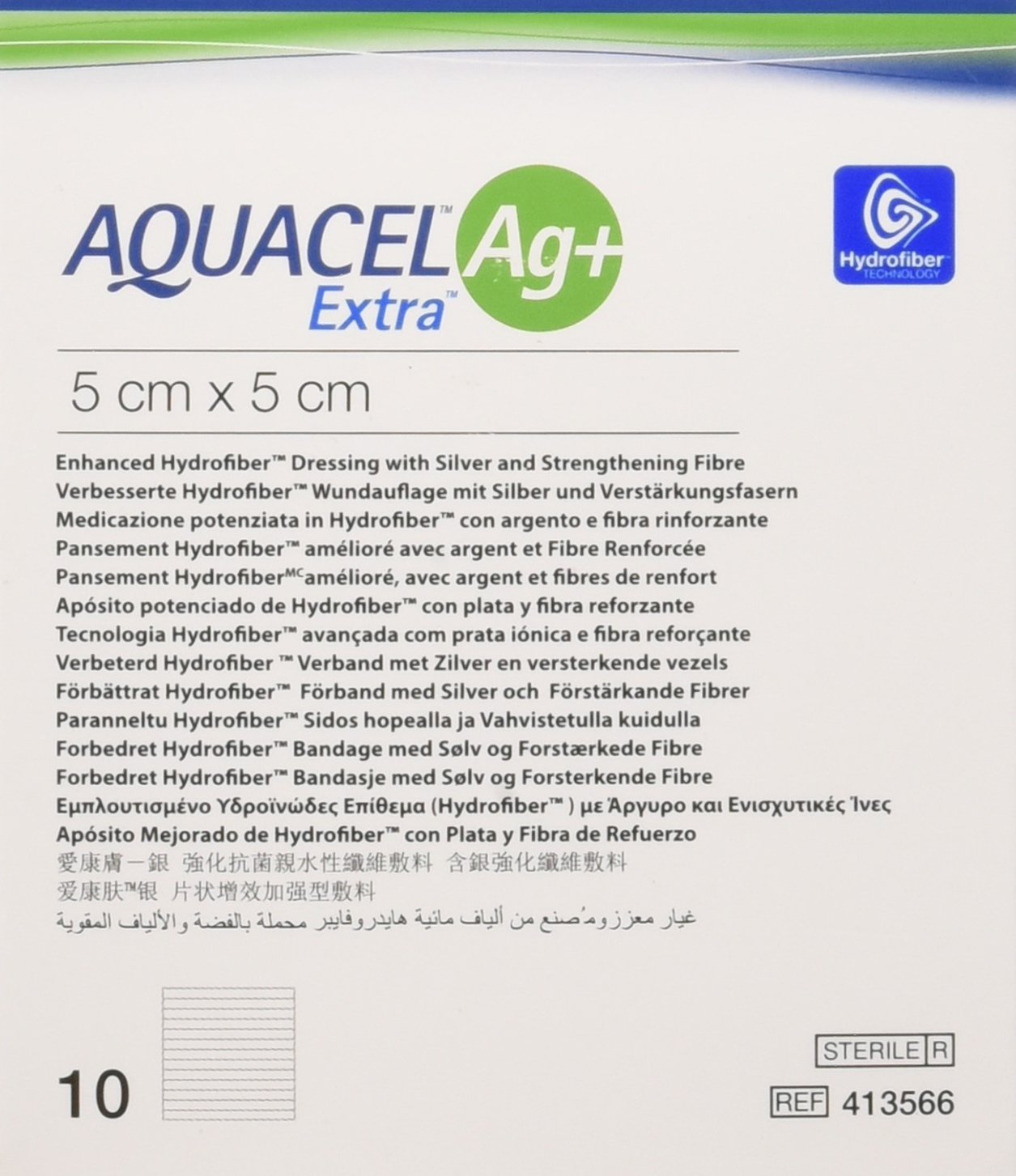 AQUACEL Ag + Extra Quadratische Wundauflagen, 5 x 5 cm