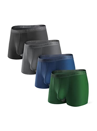 DAVID ARCHY Herren Boxershorts Unterwäsche Weiche Micro Modal Trunks mit ergonomischer Tasche (4er Pack)