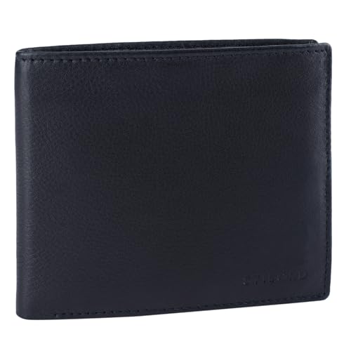 STILORD 'Lewis' Leder Portemonnaie Herren RFID Schutz Geldbörse für Männer viele Karten Fächern Brieftasche im Querformat mit Geschenkbox, Farbe:schwarz
