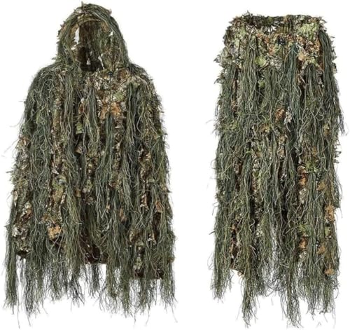 Ghillie Hunting Poncho, 3D Withered Grass Ghillie Suits, Camouflage Clothing Camouflage Poncho Camo Cape Cloak Camo Suit Camouflage Hunting Suit