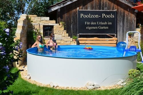 Poolzon Schwimmbecken Rundpool Fun-Zon 3,50 x 1,20m Stahlwandpool, Rundbecken, Stahlwandpool rund 350x120 cm