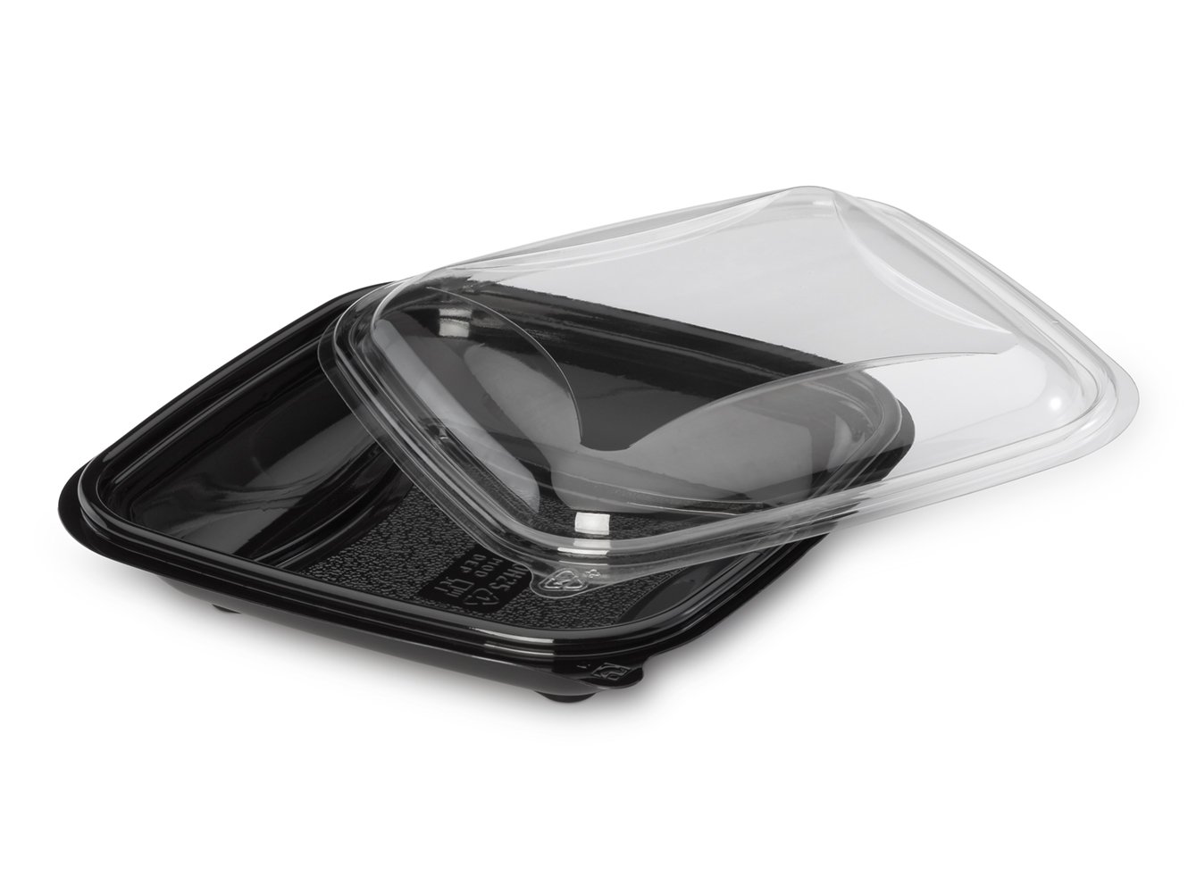 GUILLIN – crudipack cr0370 N Pack 4 Sachets von 80 Boxen Salat Hat Deckel Kristall Antifog unabhängigen, Kunststoff, schwarz/transparent, 16 x 16 x 4,5 cm