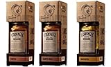 3 Gläser O'Donnell Moonshine Kombi Set aus 3 Sorten mit Ausgießer a 0,7 Liter 20-25% vol. 1x Harte Nuss, 1x Toffee, 1x Bratapfel