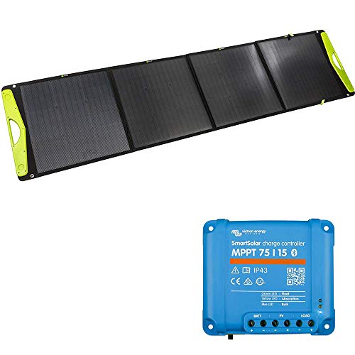 WATTSTUNDE SolarBuddy 200W Solarkoffer - Hardcover Solartasche WS200SB - faltbares Solarmodul direkt mit USB Anschluss am Modul (200W mit 75/15)