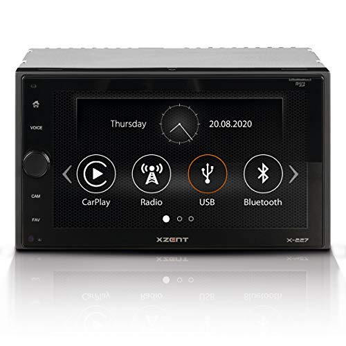 XZENT X-227: 2-Din Autoradio, Multimediasystem für Autos und Reisemobile, Mediencenter mit 16,5 cm / 6,5“ Touchscreen, Apple CarPlay, DAB+, Bluetooth, USB
