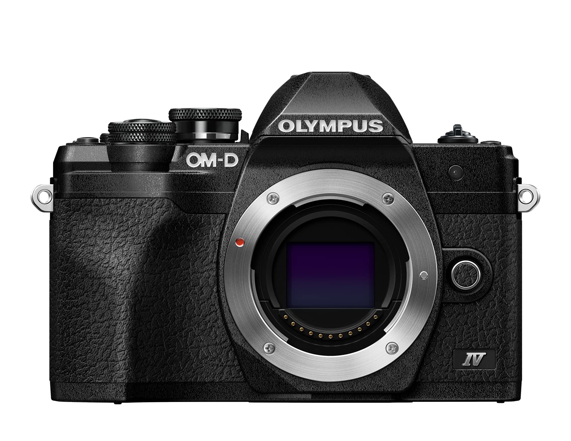 Olympus OM-D E-M10 Mark IV Micro-Four-Thirds-Systemkamera, 20 MP Sensor, 5-Achsen-Bildstabilisation, Selbstporträt-LCD-Bildschirm, elektronischer Sucher, 4K-Video, leistungsstarker AF, Wi-Fi, schwarz