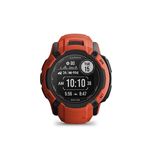 Garmin Unisex-Adult Smartwatch 9335, Solar, Flame Red, 26mm