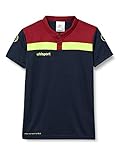 uhlsport Herren Offense 23 Polo Shirt Poloshirt, Marine/Bordeaux/Fluo gelb, M