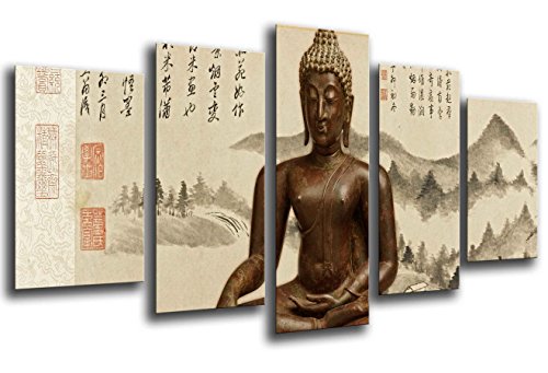 Wandbild - Buddha, Buddha, Entspannung, Zen, Meditation, Entspannung, 165 x 62 cm, Holzdruck - XXL Format - Kunstdruck, ref.26089