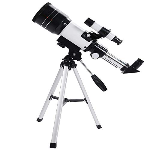 Astronomisches Teleskop 70 mm tragbares astronomisches Teleskop mit Stativ/Handyhalter/Sternsucher, geeignet für Kinder und Anfänger. Gut