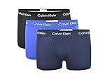 Calvin Klein Baumwolle Stretch 3 Pack Niedrigen Anstieg Stamm, Schwarz/blau Schatten/Kobaltwasser M Schwarz/blau Schatten/Kobaltwasser