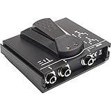 TIE A/B Selector TPS-2 Wahlschalter Umschalter Fußtaster Pedal für Gitarren Effekte und Amps (1-Klick-Betrieb, geräuschlos, 103 x 89 x 43 mm, 241 g), schwarz