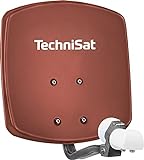 TechniSat DIGIDISH 33 – Satelliten-Schüssel für 2 Teilnehmer (33 cm kleine Sat Anlage - Komplettset mit Wandhalterung und Universal Twin-LNB) rot