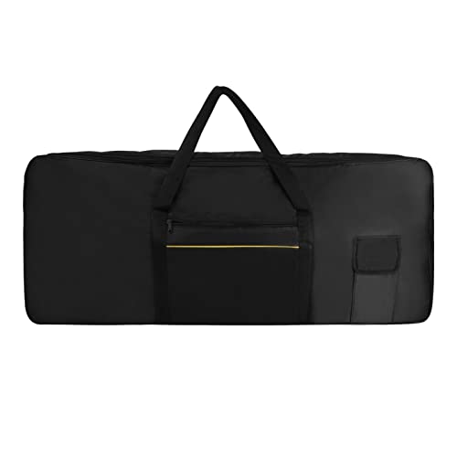 Fiacvrs 1 x 61 Tasten Elektronische Tastatur Tasche Oxford Stoff Elektronische Tastatur Kissenbezug Wasserdicht Stoßfest Tragbare elektronische Tastatur Tasche (schwarz)