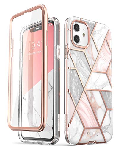 i-Blason iPhone 11 Hülle Glitzer Handyhülle 360 Grad Case Bling Schutzhülle Bumper Cover [Cosmo] mit integriertem Displayschutz 6.1 Zoll 2019 Ausgabe (Marmor)