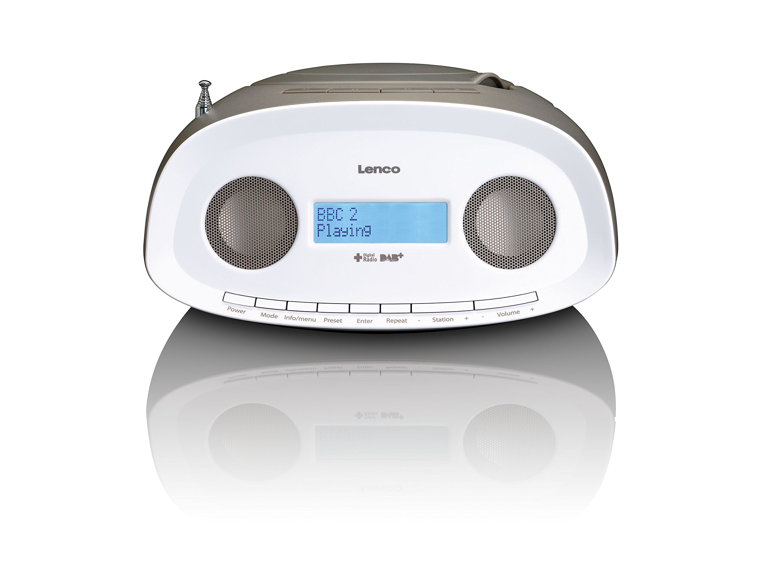 Lenco SCD-69 Tragbare Boombox mit DAB +, FM-Radio, USB-Wiedergabe, CD / MP3-Player, Weiß