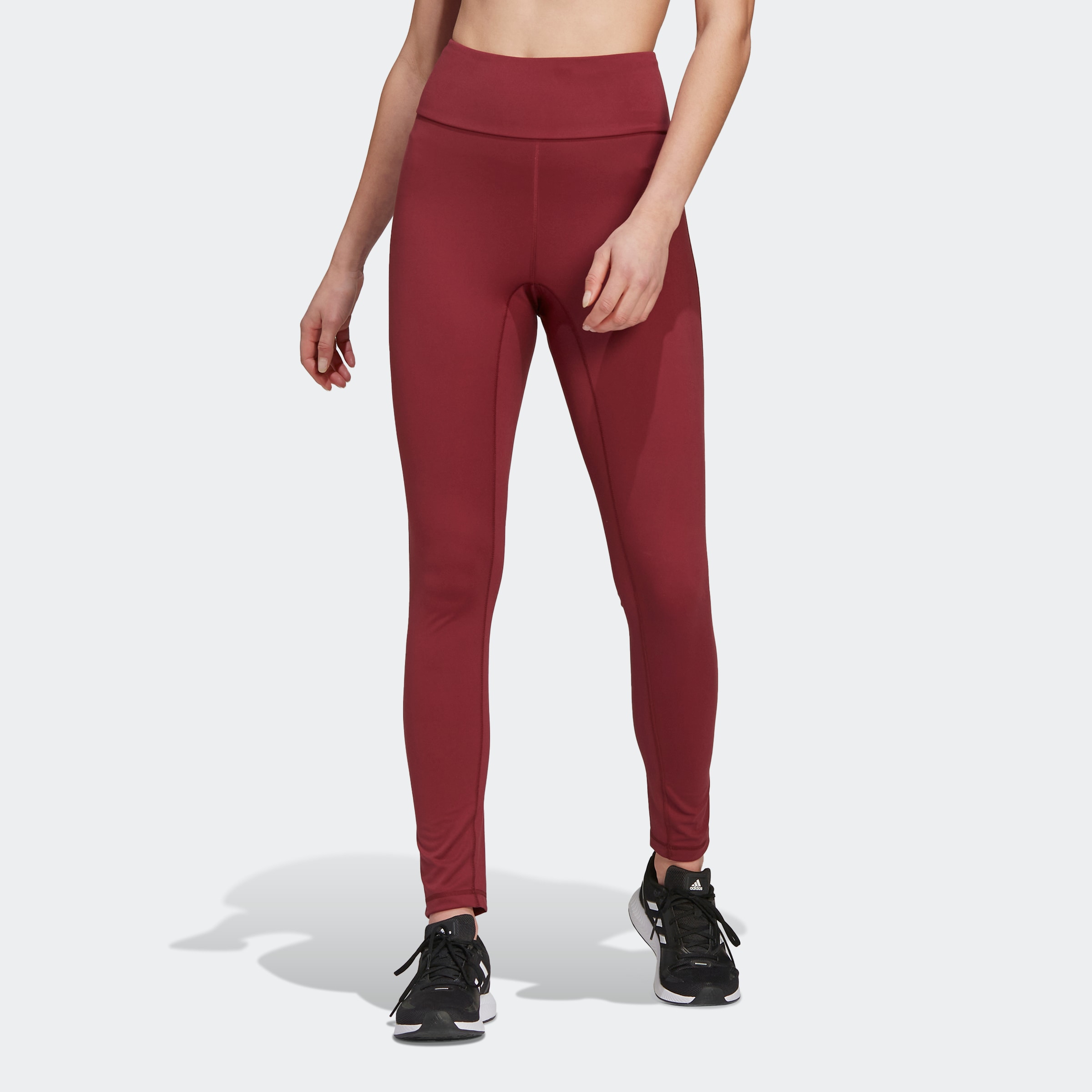 adidas Damen Yoga Long Tight Leggings, Schattenrot, S