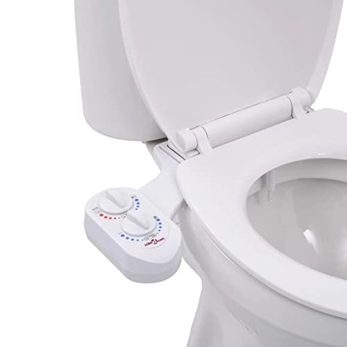 vidaXL Bidet-Aufsatz für Toilettensitz Heißes Kaltes Wasser Einzeldüse Dusch WC Aufsatz Bidet Taharet Intimdusche Intimpflege Toilette