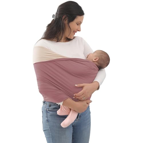 Mamas Bonding Comforter Babytrage, Leichte Babytrage Mit Brustgurt Für Mama Und Papa, Verstellbare Babytrage Für Neugeborene Bis 50 Pfund (E,95cm*73cm)