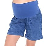 Mija - Kurze Jeans Umstandsshorts/Umstandshose mit Bauchband für Sommer 1045 (EU38 / M)