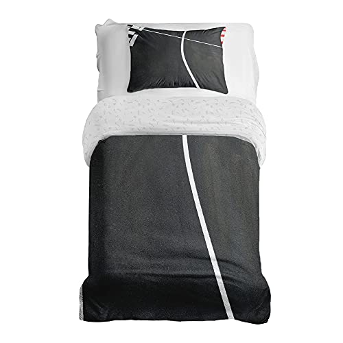 Gravity Bettwäsche 2 teilig Set für Gewichtsdecke Schlaufen Bezugssystem Baumwolle Deckenbezug 135x200cm und Kissenbezug 80x80cm für Erwachsene/Jugendliche Minimalismus schwarz weiß
