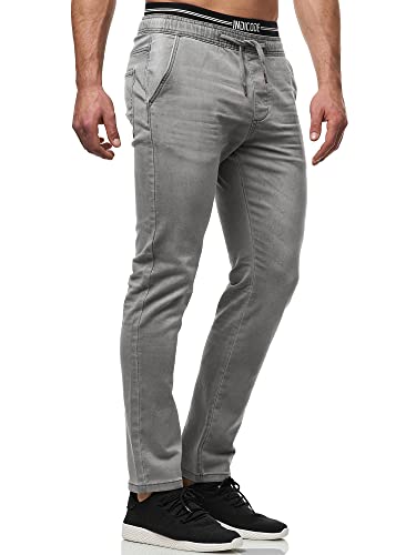 Indicode Herren Alban Jeanshose mit hohem Baumwoll-Anteil | Denim Stretch Jeans Männer Lt Grey XL