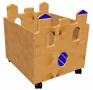 Spielzeugkiste"Palazzo" aus Holz, mit Rollen, Bio Qualität ohne Schadstoffe, direkt vom deutschen Hersteller online kaufen (geölt natur+blau)
