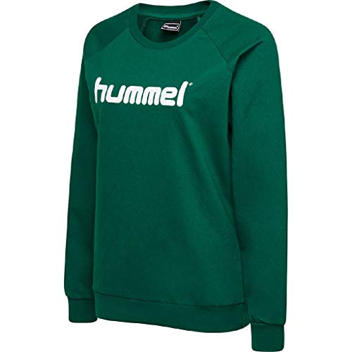Hummel Damen Pullover Go Cotton Logo Sweatshirt Woman 203519 Evergreen L