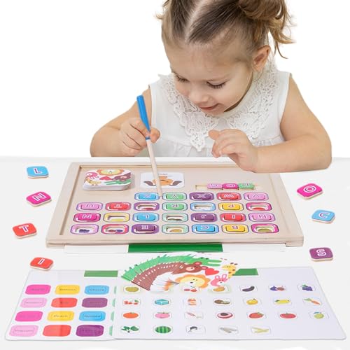 HAMIL Lern-ABC-Puzzle aus Holz - Magnetisches Alphabet-Puzzle Montessori-Spielzeug,Montessori-Lernspielzeug für Kleinkinder ab 18 Monaten