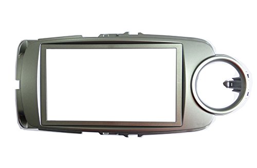 DOPPEL DIN 2-DIN Autoradioblende silber für Toyota Yaris ab 10/2011 XP13
