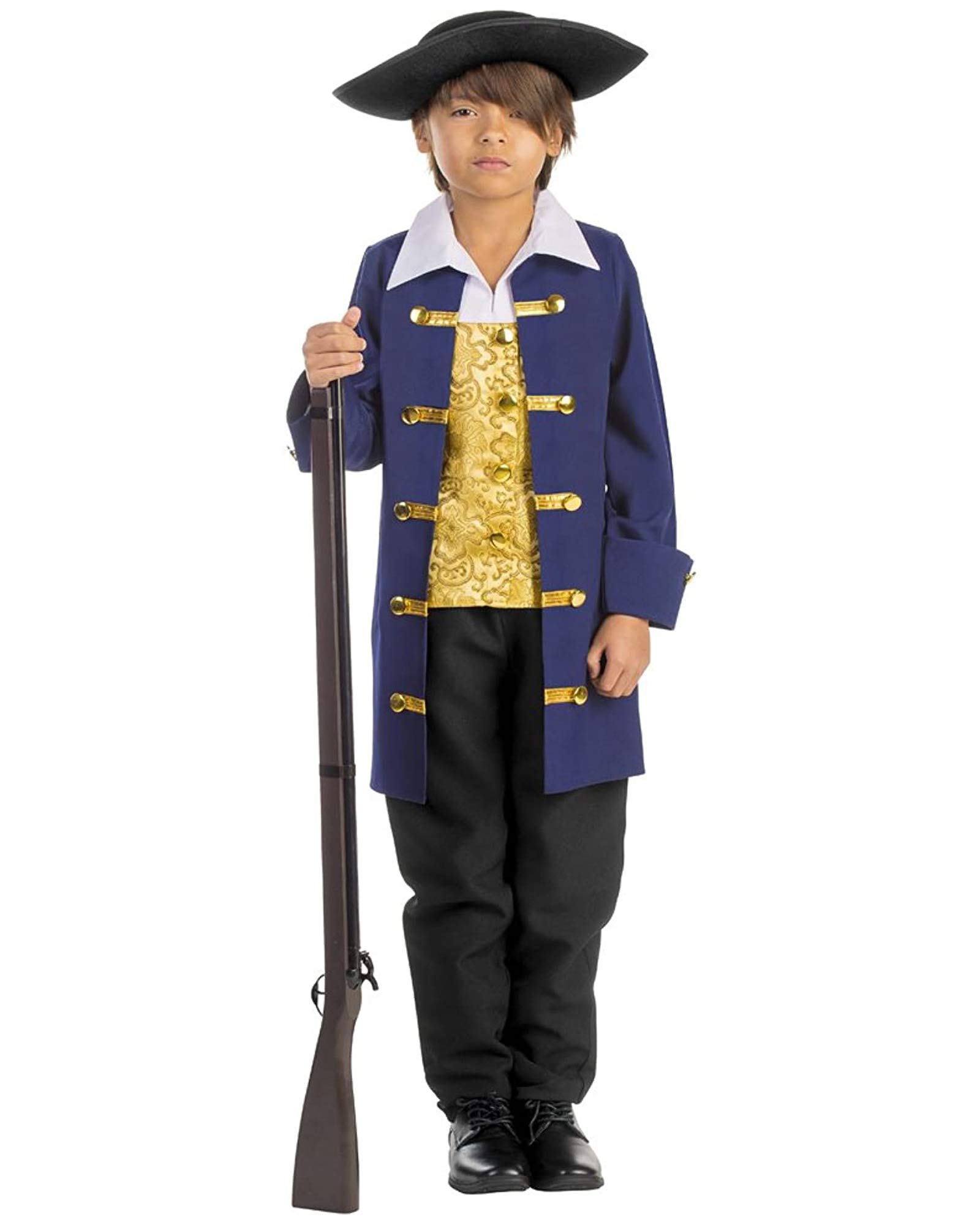 Dress Up America 791-M 1 Koloniales Aristokratenkostüm eines Jungen, Blau, Größe 8-10 Jahre (Taille: 76-82 Höhe: 114-127 cm)