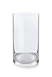 Varia Living Glas-Vase Verschiedene Größen | Gross & klein | zylindrisch | wunderschön als runde Blumenvase | Zylinder auch als Windlicht Deko mit Kerze einsetzbar | klar (H 27,5 cm/Ø 15 cm)