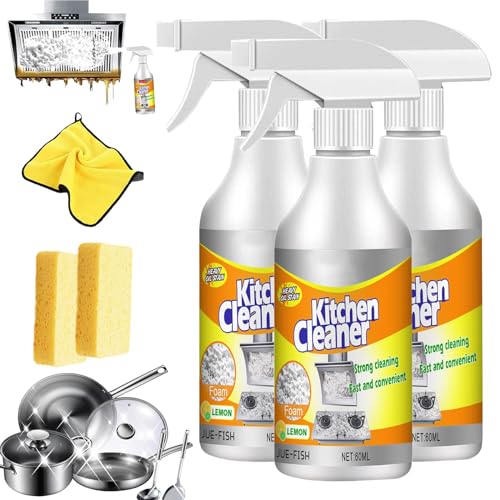 NNBWLMAEE Clean Sweep Kitchen Cleaner, All-Purpose Kitchen Pots and Pan Cleaner, Powerful Kitchen All-Purpose Cleaner Spray for Pots and Pan (3PCS)