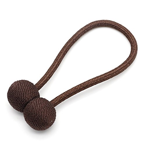 Accrie Magnet Buckle Free Drilling Hook Wall Hook Living Room Bedroom Curtain Rope Strap Deep Coffee (30 cm)