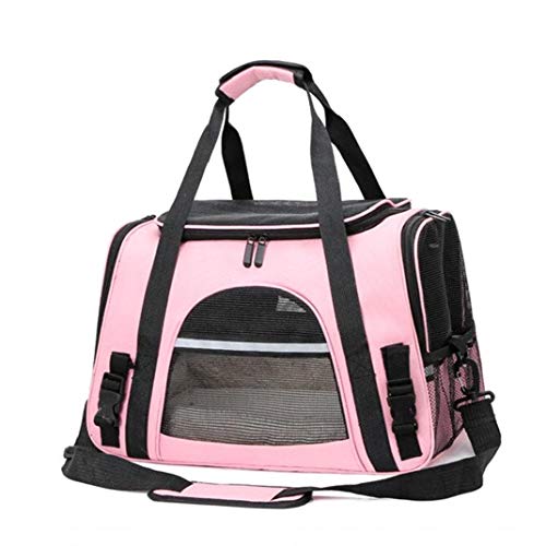 YZLSM Pet Carrier Bags Transport Pet Bag with Locking Safety Zippers Portable Breathable Foldable for Pet Dog Cat Pink Pet Bag