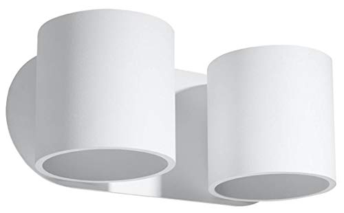 SOLLUX lighting Orbis Downlight Wandleuchte mit Zylindrischem Schirm - Wandnleuchte Wohnnzimmer Esszimmer Lampe - Leuchte Küche und Flur aus Aluminium