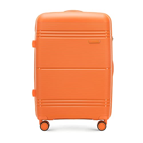 WITTCHEN Mittelgroßer Koffer aus leicht Polypropylen Einfarbigem TSA Teleskopgriff 66x45x26 cm 65L Orange
