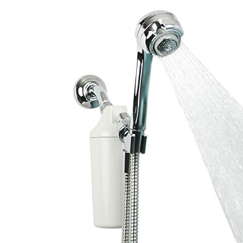 Aquasana AQ-4105CHR Duschwasserfiltersystem, maximale Durchflussmenge mit Handstab, filtert über 90% des Chlors – Kohle- und KDF-Filtermedien – weiche Haut und Haare aus hartem Wasser