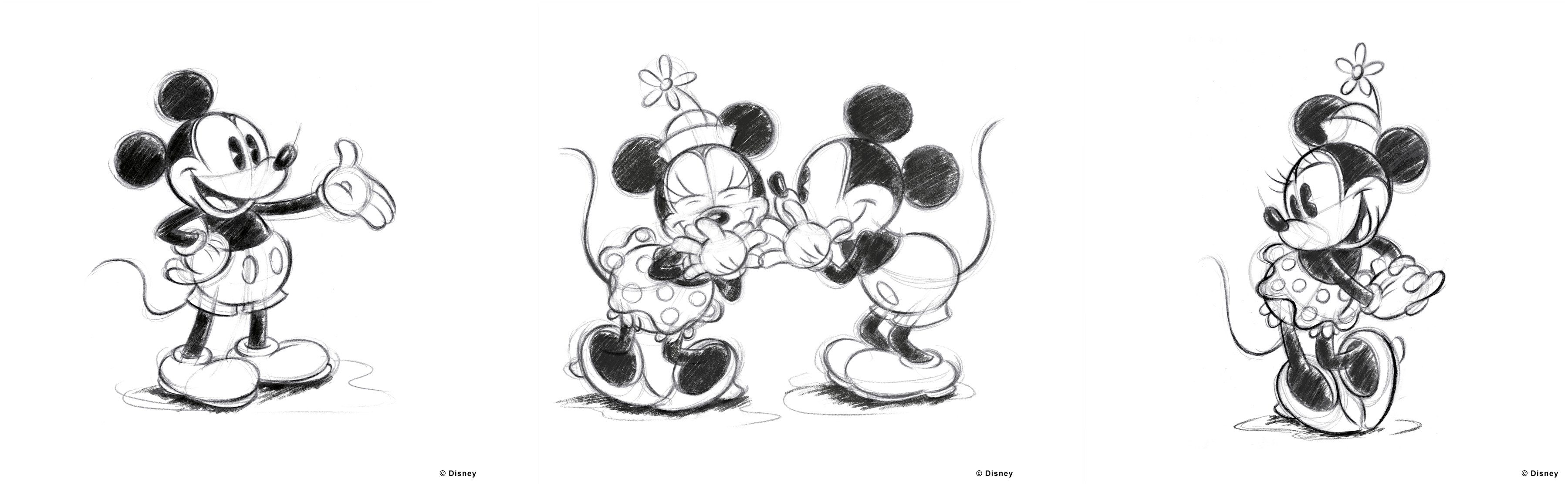 Art for the home Leinwandbild "Minnie und Mickey Mouse", (Set, 3 St.)