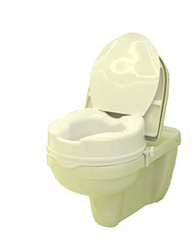 FabaCare Toilettensitzerhöhung Clean, Toilettenaufsatz mit Deckel, WC-Sitz weiß, bis 225 kg, Höhe 5 cm