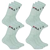 FILA 12 Paar Socken, Frottee Tennissocken mit Logobund, Unisex (4x 3er Pack) (Grau, 43-46 (9-11 UK))