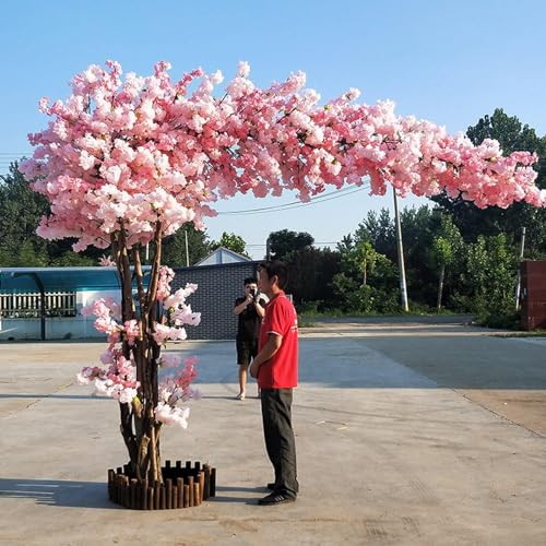 künstliche pflanzen groß Draußen Große Rosafarbene Künstliche Kirschblütenbäume,Handgefertigte Künstliche Sakura-Seidenblumendekoration,Lebensechter Künstlicher Kirschblütenbaum,Wunschbaum,für Zuhause
