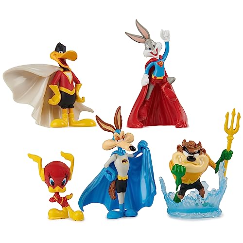 DC Comics, Looney Tunes Mash-Up Pack Limited Edition WB 100 Geburtstag 5 Looney Tunes x DC Minifiguren Superhelden-Spielzeug für Kinder 10,2 cm für Jungen und Mädchen