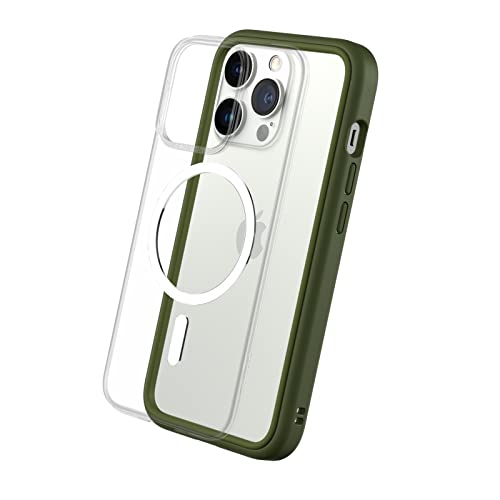 RHINOSHIELD Modulares Case kompatibel mit MagSafe für [iPhone 13 Pro] | Mod NX - Überragender Magnet, Individuell anpassbare, strapazierfähige Schutzhülle 3.5M / 11ft Fallschut - Camo Grün