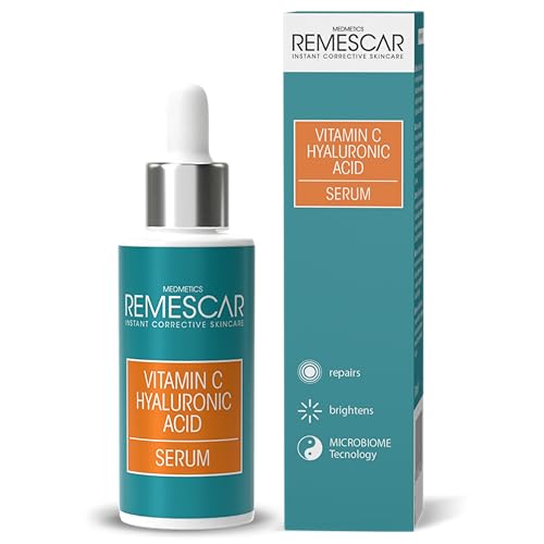 Remescar - Vitamin C Serum und Hyaluron Serum - Intensive Feuchtigkeitsversorgung - Mikrobiom-Technologie - Stärkt das Kollagen - Repariert und hellt die Haut auf - Glättet und strafft die Haut