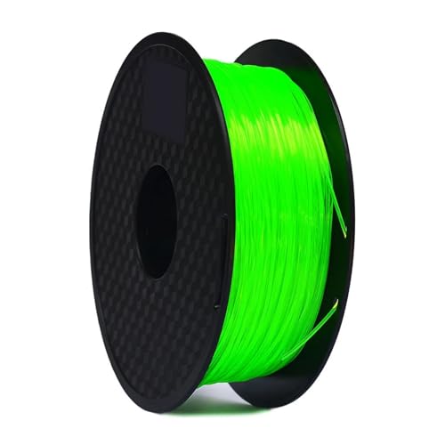 3D-Drucker-Filament 3D-Druck Filament TPU flexibel elastisch Nettogewicht 1000 g 320 m 1,75 mm (Color : Trans green)
