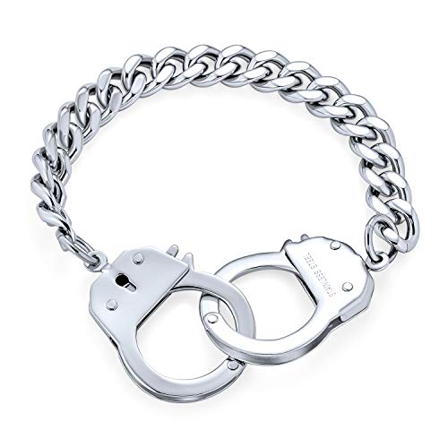 Bling Jewelry Handschellen Arbeiten Partner In Crime Edelstahl Kinnkette Kettenglied Armband Für Damen Für Herren
