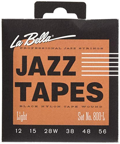 La Bella Strings »JAZZ TAPES BLACK NYLON - 800-L - ELECTRIC GUITAR« Saiten für E-Gitarre - Stainless Steel Black Nylon Tape - Light: 012-056